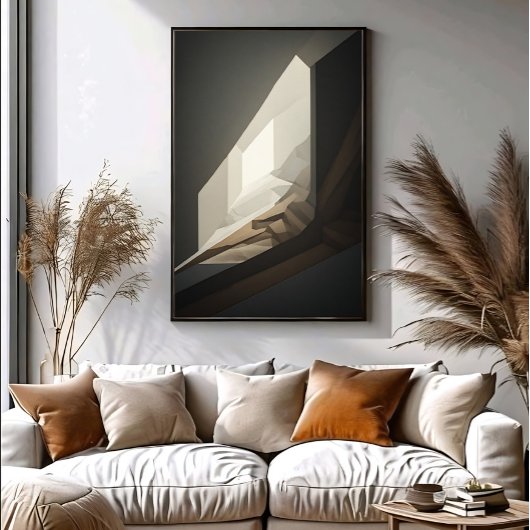 Abstract geometrisch tunnellichtontwerp poster