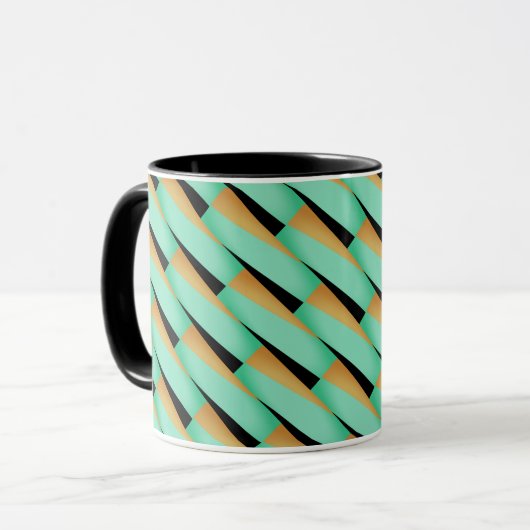 Abstract Geometrisch/Turquoise Zwart & Tans Mok (Voorkant links)