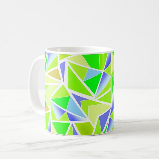 Abstract, geometrisch, veelhoekig koffiemok (Voorkant links)
