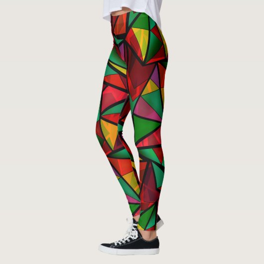 Abstract , geometrisch , veelhoekig leggings (Links)