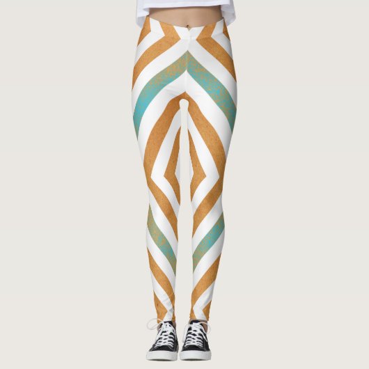 Abstract geometrisch vierkant ontwerp leggings (Voorkant)