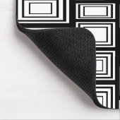 Abstract geometrisch vierkant zwart-witpatroon muismat (Hoek)