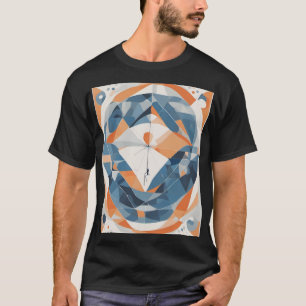 Abstract geometrisch vishaakontwerp voor vissers t-shirt