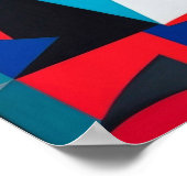 Abstract Geometrisch Vormen Kubist Vrouwenportret Poster (Hoek)