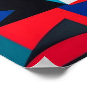 Abstract Geometrisch Vormen Kubist Vrouwenportret Poster (Hoek)