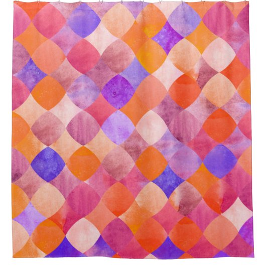 Abstract geometrisch waterverf glitter douchegordijn (Voorkant)