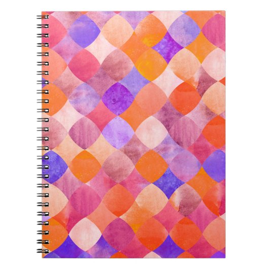 Abstract geometrisch waterverf glitter notitieboek (Voorkant)