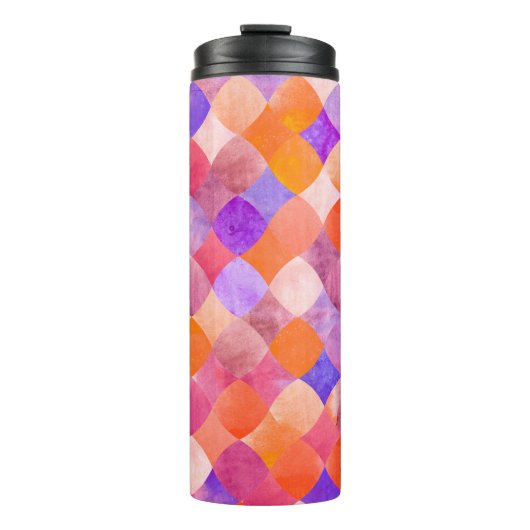 Abstract geometrisch waterverf glitter thermosbeker (Voorkant)