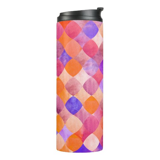 Abstract geometrisch waterverf glitter thermosbeker (Gedraaid links)