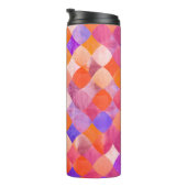 Abstract geometrisch waterverf glitter thermosbeker (Geroteerd rechts)