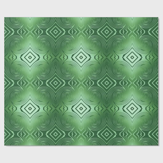 abstract geometrisch wervelgroen patroon cadeaupapier (Vlak)