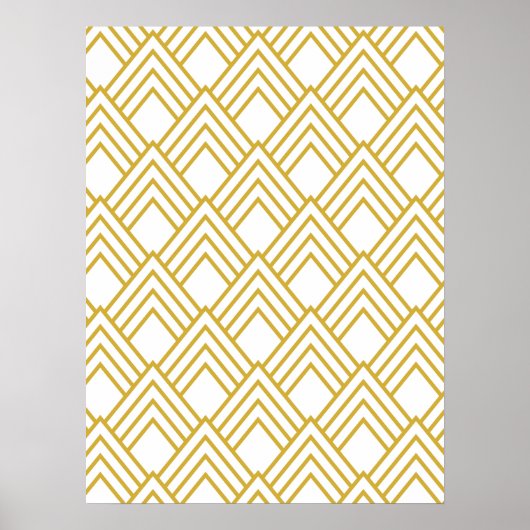 Abstract geometrisch, wit en goud poster (Voorkant)