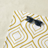 Abstract geometrisch, wit en goud strandlaken (In situ)