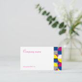 Abstract geometrisch wit fuchsia QR-Visitekaartje Visitekaartje (Staand voorkant)