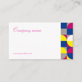 Abstract geometrisch wit fuchsia QR-Visitekaartje Visitekaartje (Voorkant)