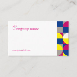 Abstract geometrisch wit fuchsia QR-Visitekaartje Visitekaartje