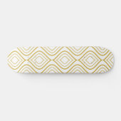 Abstract geometrisch, witte en gouden skateboard (Horizontaal)