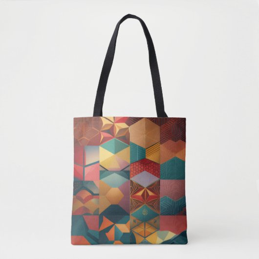 Abstract Geometrisch Zeshoekpatroon Tote Bag (Voorkant)