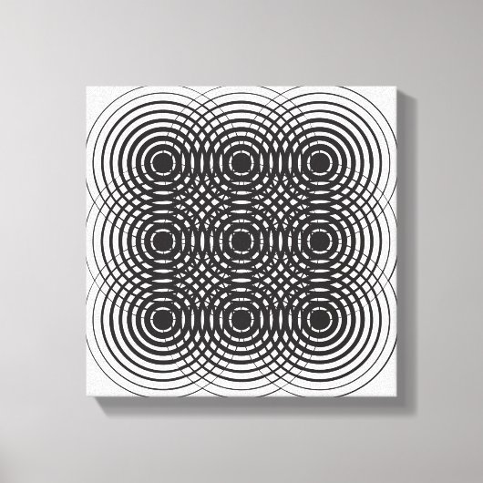 abstract geometrisch zwart-wit ontwerp canvas afdruk (Voorkant)