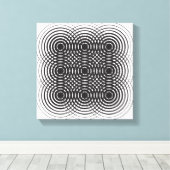 abstract geometrisch zwart-wit ontwerp canvas afdruk (Insitu (Houten vloer))