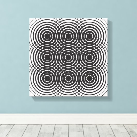 abstract geometrisch zwart-wit ontwerp canvas afdruk (Insitu (Houten vloer))