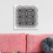 abstract geometrisch zwart-wit ontwerp canvas afdruk (Insitu (Woonkamer))