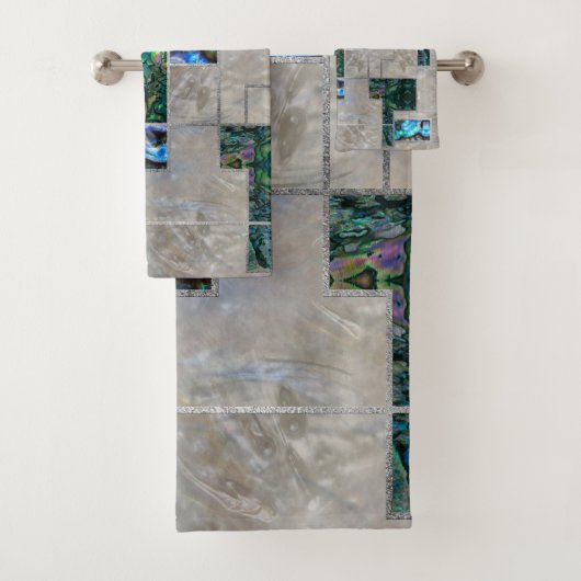 Abstract Geometrische Abalone en moeder van parelt Bad Handdoek (Insitu)