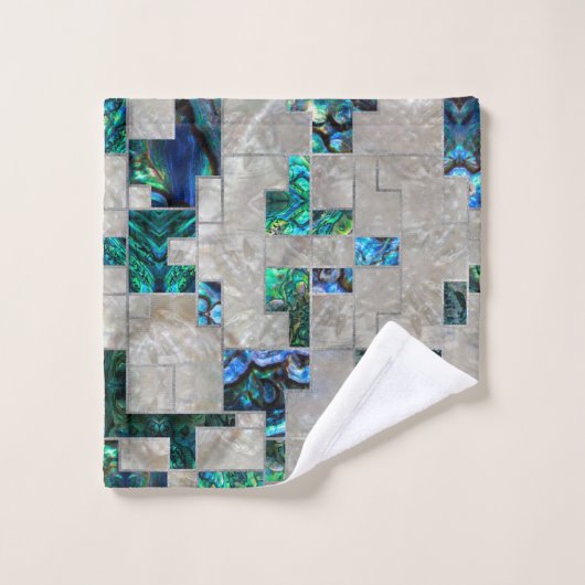 Abstract Geometrische Abalone en moeder van parelt Bad Handdoek (Wasdoekje)
