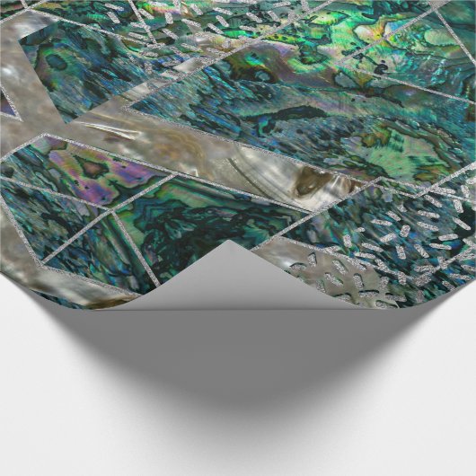 Abstract Geometrische Abalone en moeder van parelt Cadeaupapier (Hoek)