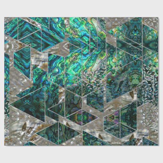 Abstract Geometrische Abalone en moeder van parelt Cadeaupapier (Vlak)