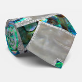 Abstract Geometrische Abalone en moeder van parelt Stropdas (Opgerold)