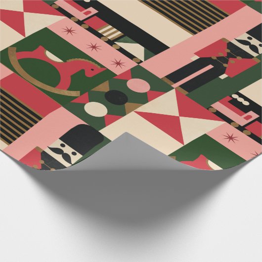 Abstract Geometrische kerstspeelgoed  Cadeaupapier (Hoek)