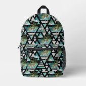 Abstract Geometrische palmen en golven Bedrukte Rugzak (Voorkant)
