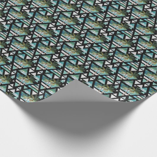 Abstract Geometrische palmen en golven Cadeaupapier (Hoek)