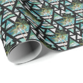 Abstract Geometrische palmen en golven Cadeaupapier (Rol Hoek)