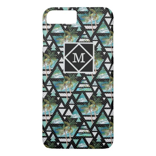 Abstract Geometrische palmen en golven Case-Mate iPhone Case (Achterkant)