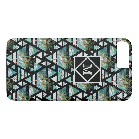 Abstract Geometrische palmen en golven Case-Mate iPhone Case (Achterkant (Horizontaal))