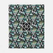 Abstract Geometrische palmen en golven Fleece Deken (Voorkant)