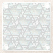 Abstract Geometrische palmen en golven Glazen Onderzetter (Achterkant)