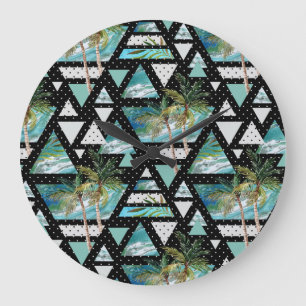Abstract Geometrische palmen en golven Grote Klok