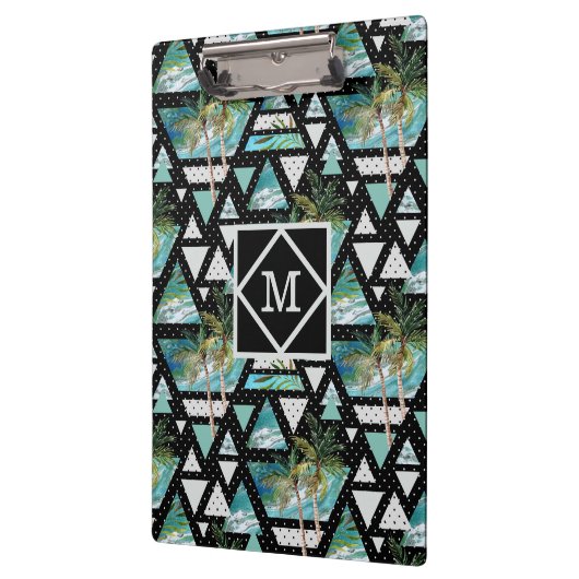 Abstract Geometrische palmen en golven Klembord (Links)