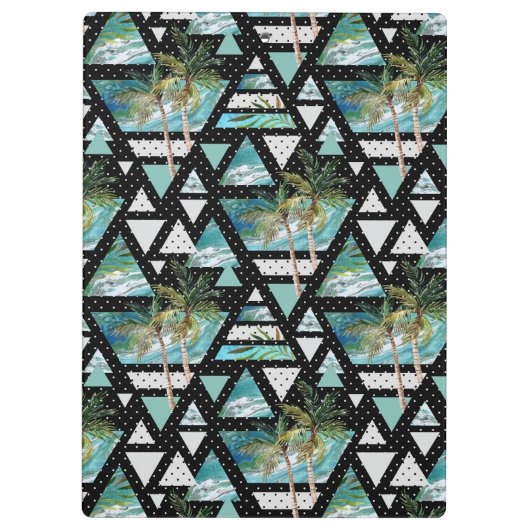 Abstract Geometrische palmen en golven Klembord (Achterkant)