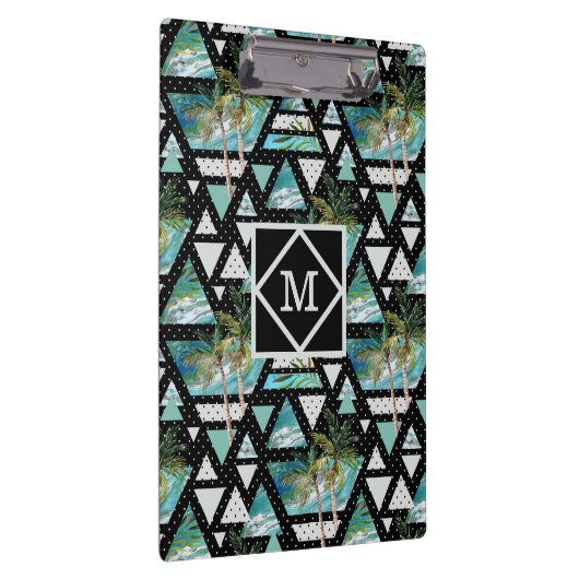 Abstract Geometrische palmen en golven Klembord (Rechts)