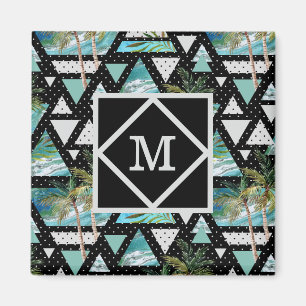 Abstract Geometrische palmen en golven Magneet