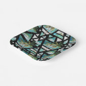 Abstract Geometrische palmen en golven Papieren Bordje (Gebogen)