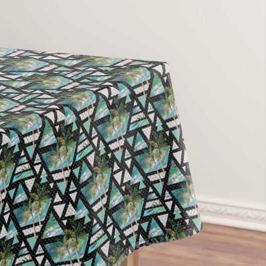 Abstract Geometrische palmen en golven Tafelkleed (Voorbeeld)