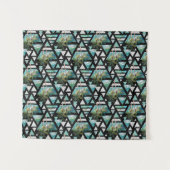 Abstract Geometrische palmen en golven Wandkleed (Voorkant (horizontaal))