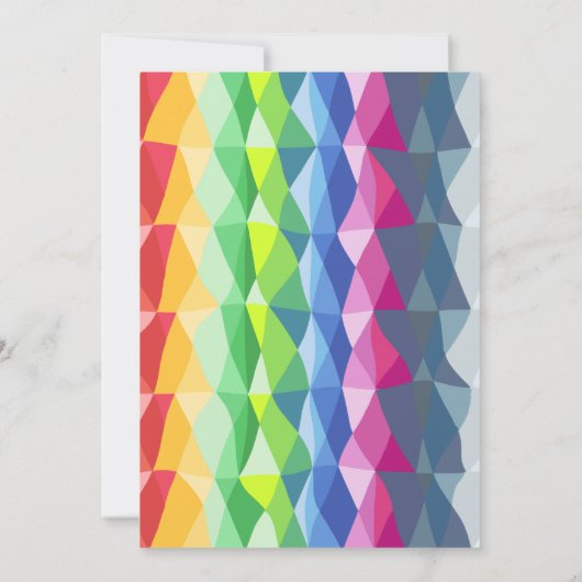 Abstract Geometrische regenboogstraal Vrijgezellen Kaart (Achterkant)
