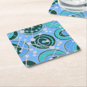 Abstract, geoShapes in groene, blauwe design Kartonnen Onderzetters (Schuin)