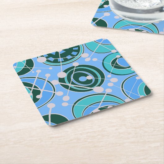 Abstract, geoShapes in groene, blauwe design Kartonnen Onderzetters (Schuin)